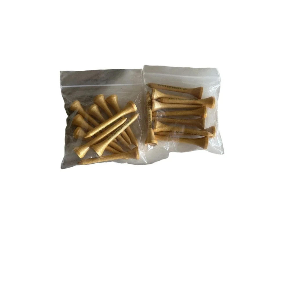 St Andrews Links Golf Tees 2 Packs 20 Tees Wooden Golf Accessories